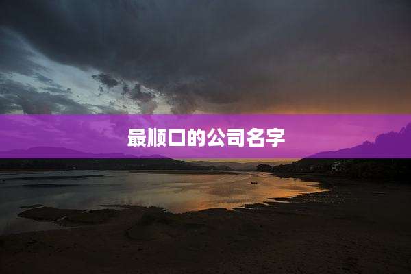 最顺口的公司名字