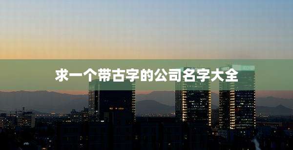 求一个带古字的公司名字大全