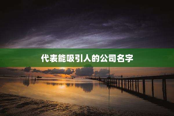 代表能吸引人的公司名字