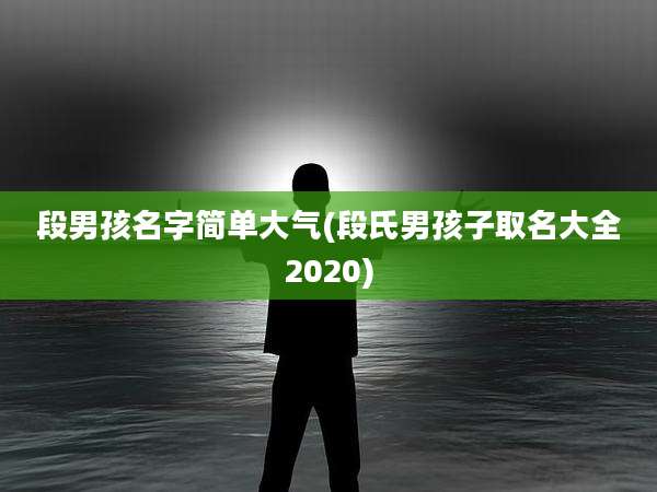 段男孩名字简单大气(段氏男孩子取名大全2020)