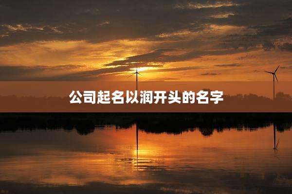 公司起名以润开头的名字