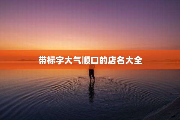 带标字大气顺口的店名大全