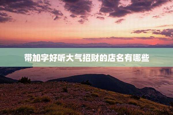 带加字好听大气招财的店名有哪些
