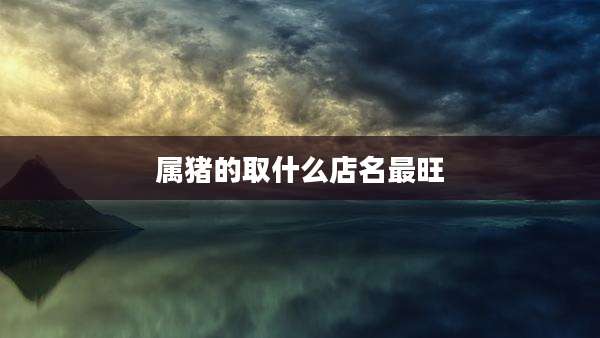 属猪的取什么店名最旺