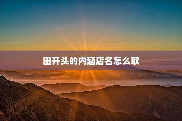 田开头的内涵店名怎么取