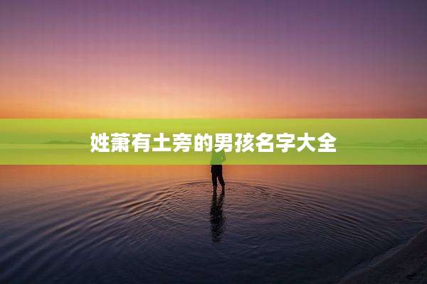 姓萧有土旁的男孩名字大全