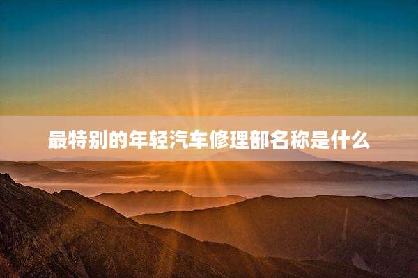 最特别的年轻汽车修理部名称是什么