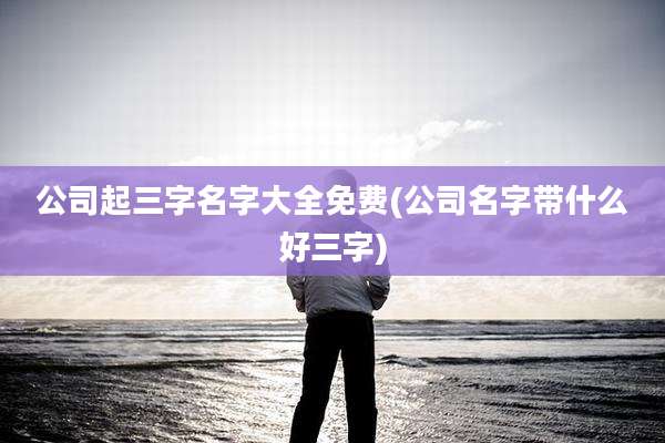 公司起三字名字大全免费(公司名字带什么好三字)