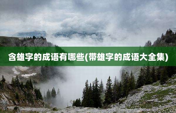 含雄字的成语有哪些(带雄字的成语大全集)