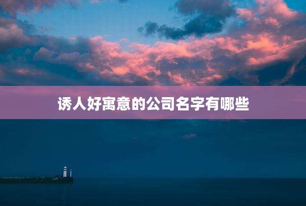 诱人好寓意的公司名字有哪些