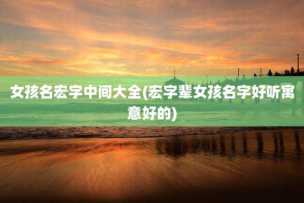 女孩名宏字中间大全(宏字辈女孩名字好听寓意好的)