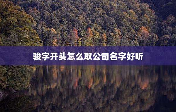 骏字开头怎么取公司名字好听