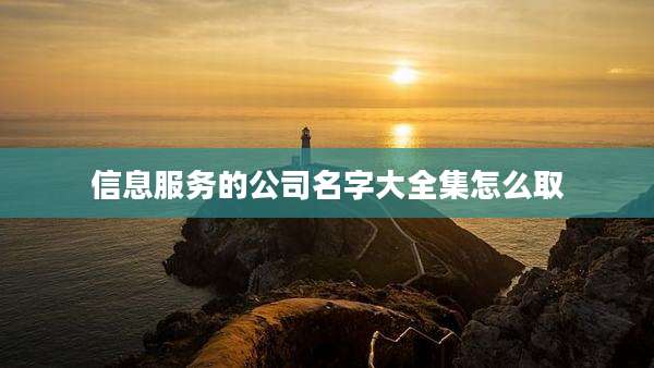 信息服务的公司名字大全集怎么取