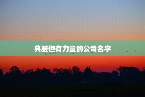典雅但有力量的公司名字