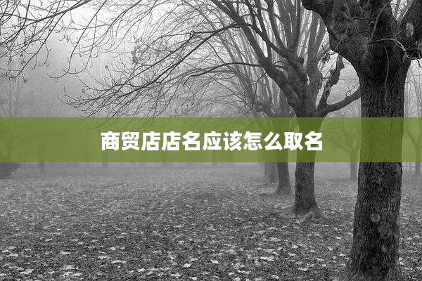 商贸店店名应该怎么取名