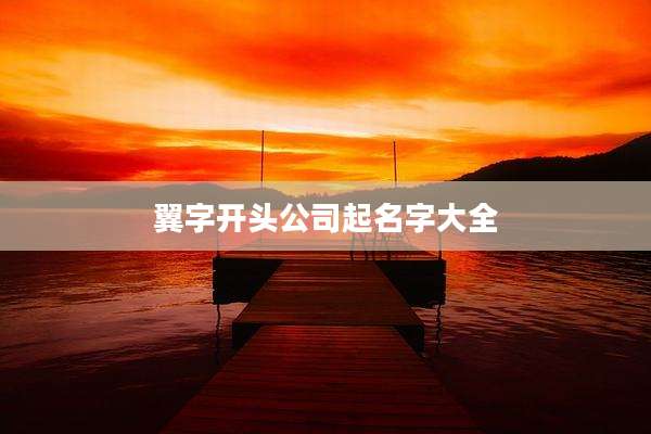 翼字开头公司起名字大全