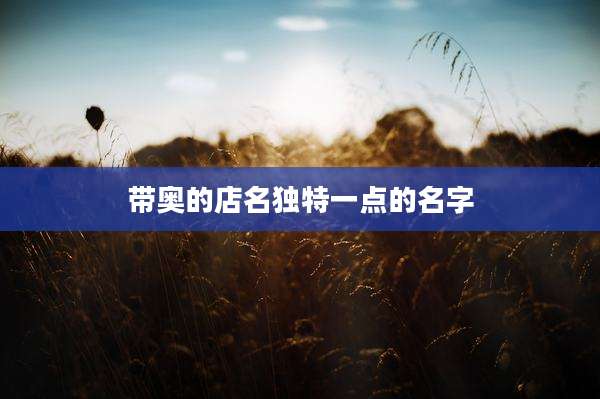 带奥的店名独特一点的名字