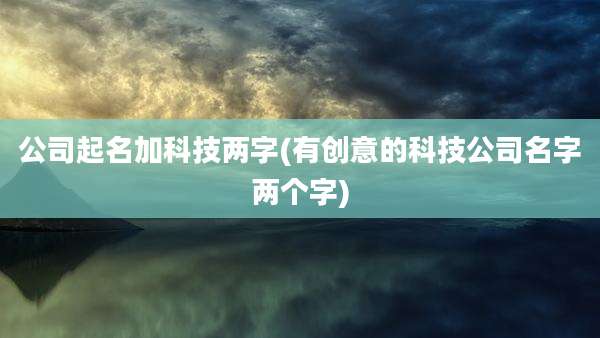 公司起名加科技两字(有创意的科技公司名字两个字)