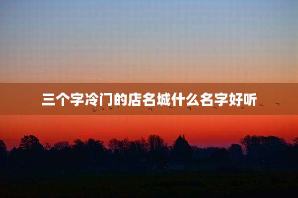 三个字冷门的店名城什么名字好听