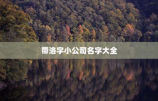 带洛字小公司名字大全