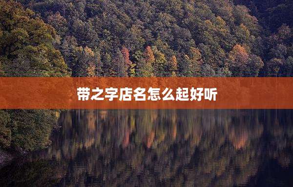 带之字店名怎么起好听