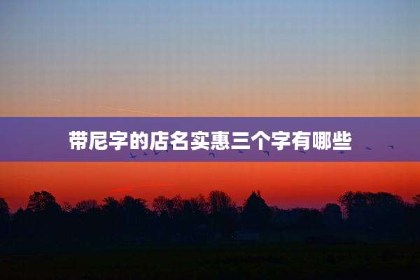 带尼字的店名实惠三个字有哪些