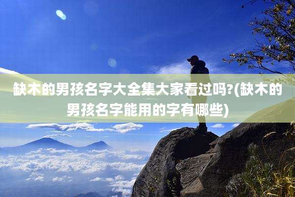 缺木的男孩名字大全集大家看过吗?(缺木的男孩名字能用的字有哪些)