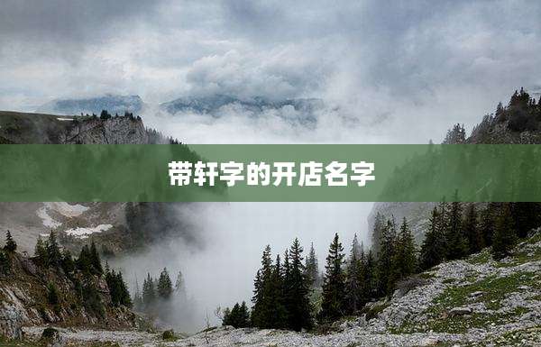 带轩字的开店名字