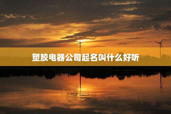 塑胶电器公司起名叫什么好听