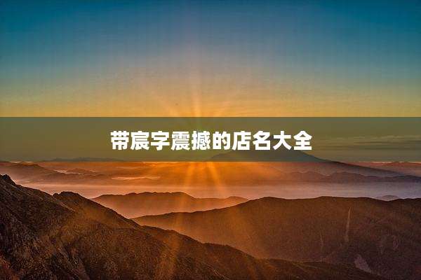 带宸字震撼的店名大全