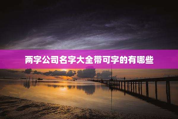 两字公司名字大全带可字的有哪些