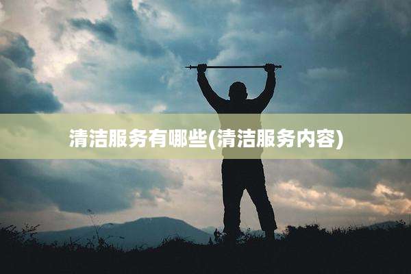 清洁服务有哪些(清洁服务内容)