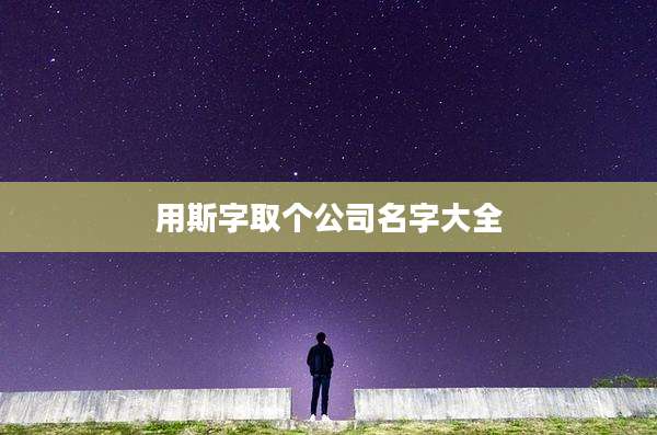用斯字取个公司名字大全