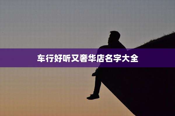 车行好听又奢华店名字大全