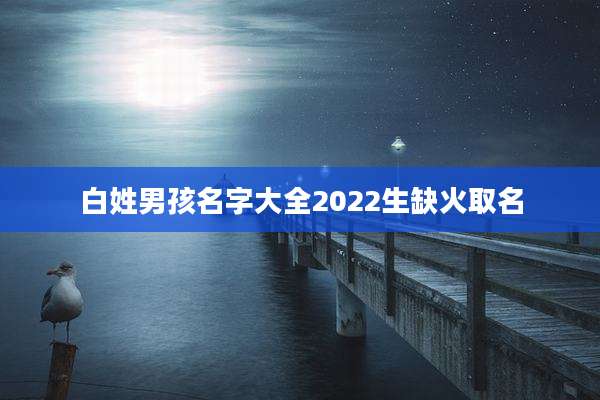 白姓男孩名字大全2022生缺火取名