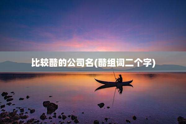 比较酷的公司名(酷组词二个字)