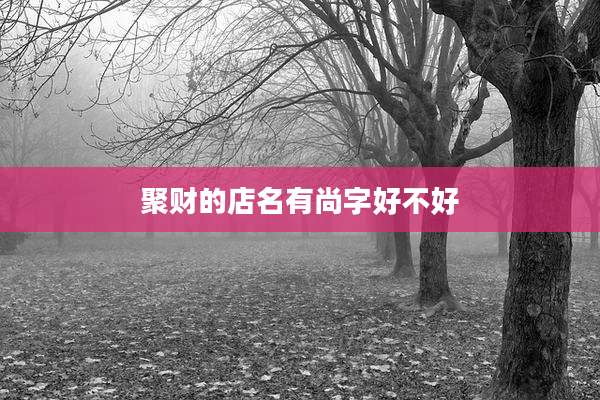 聚财的店名有尚字好不好