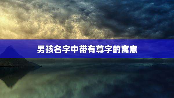 男孩名字中带有尊字的寓意
