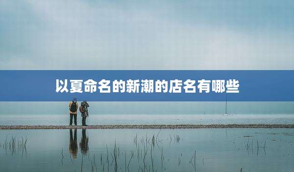 以夏命名的新潮的店名有哪些