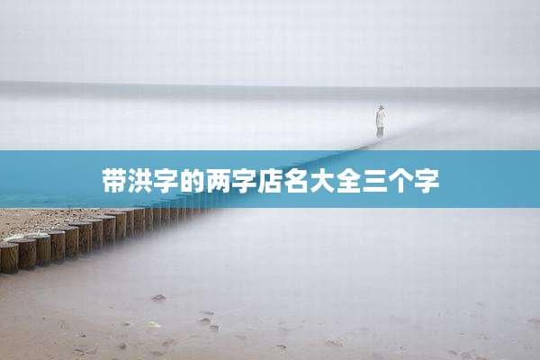 带洪字的两字店名大全三个字