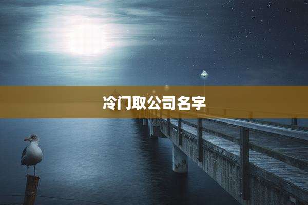冷门取公司名字