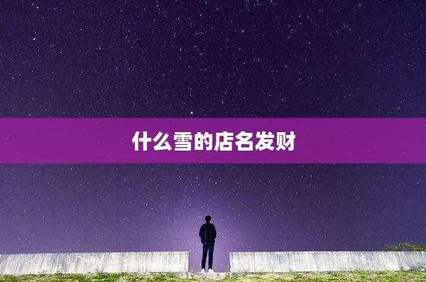 什么雪的店名发财