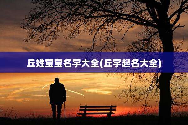 丘姓宝宝名字大全(丘字起名大全)