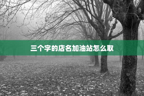 三个字的店名加油站怎么取