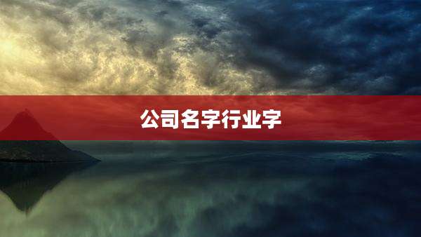 公司名字行业字
