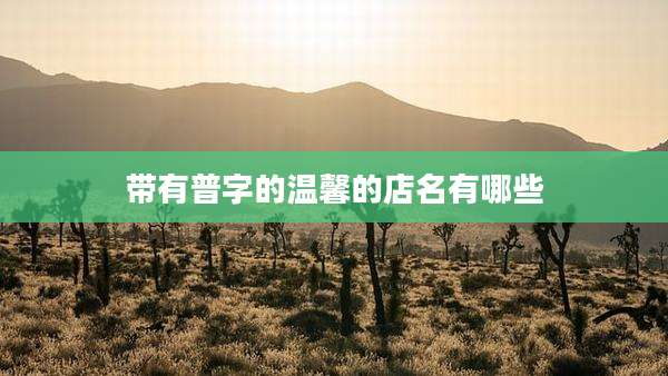 带有普字的温馨的店名有哪些