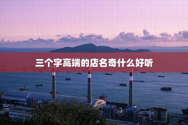 三个字高端的店名奇什么好听