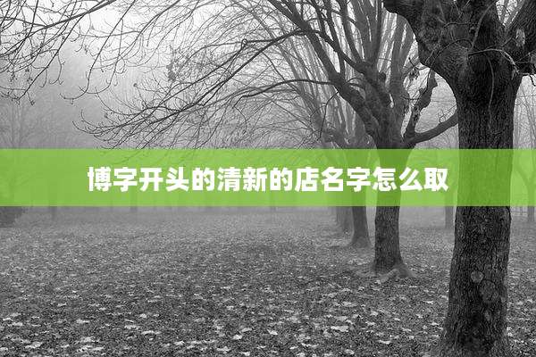 博字开头的清新的店名字怎么取