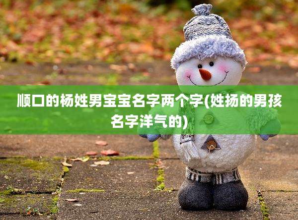 顺口的杨姓男宝宝名字两个字(姓扬的男孩名字洋气的)