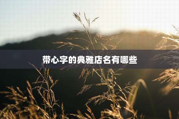 带心字的典雅店名有哪些